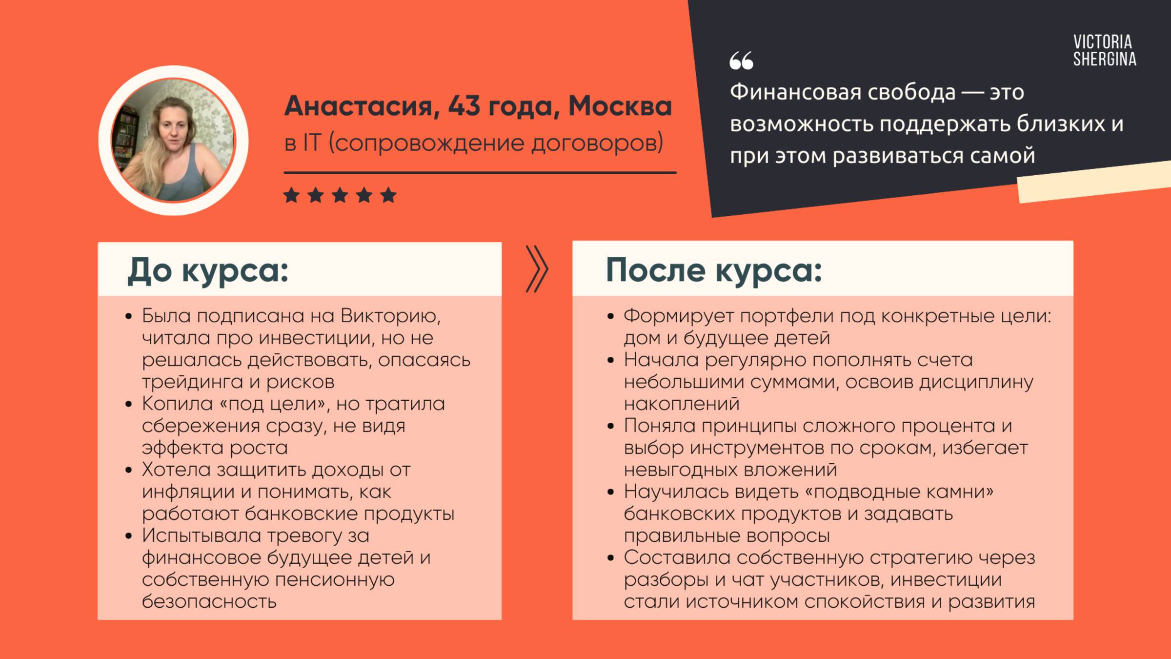 Анастасия из Москвы: от наблюдателя к инвестору