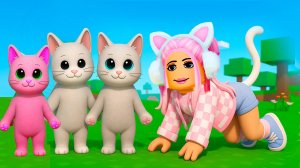 КОТЯТА В РОБЛОКС! ПОЙМАЛА ГИГАНТСКУЮ РЫБУ - КОПЛЮ НА РЕДКОГО КОТА | Kitten Game