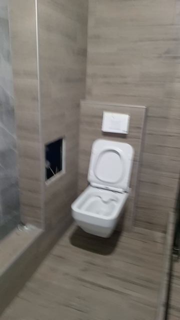 Санузел, укладка плитки, стиль модерн.