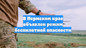 В Пермском крае объявлен режим беспилотной опасности