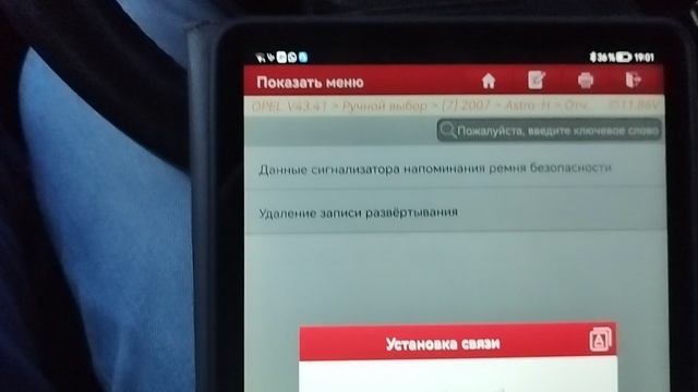 Удаление данных об аварии Opel Astra H