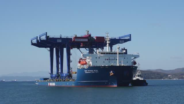 Прибытие новых кранов RMG на терминал «Восточная стивидорная компания» / New RMGs arriving at VSC