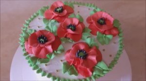 Украшение тортов КРЕМ для украшения из растительных сливок Мастер класс по цветку МАК