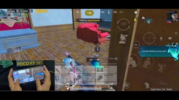 POCO F7 супер плавный геймплей в 120 Fps PUBG