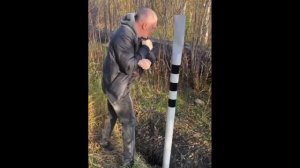 Отработка ударов в СОС (опознавательный столбик) Practicing strikes in the identification post