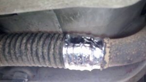 Гофра глушителя (вибро компенсатор, сильфон).

Временный ремонт гофры глушителя.