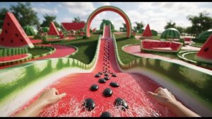 ВОДНЫЕ ГОРКИ ИЗ АРБУЗА КАТАЕМСЯ НА РАЗНЫХ ГОРКАХ ИЗ РАЗНЫХ МАТЕРИАЛОВ!