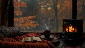 Осенний Шум Дождя с Грозой для Крепкого Сна | Звуки Дождя за Окном и Камин