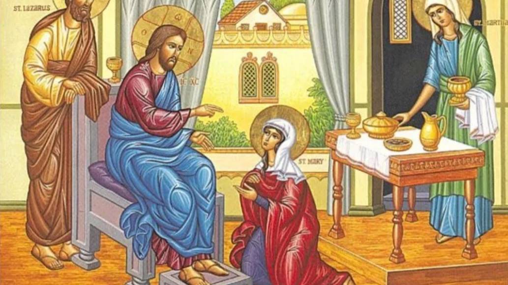 Мария села у ног Иисуса и слушала слово Его. От Луки гл.10:38-42,11:27-28 смотреть онлайн