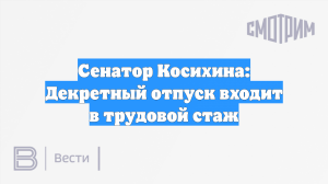 Сенатор Косихина: Декретный отпуск входит в трудовой стаж