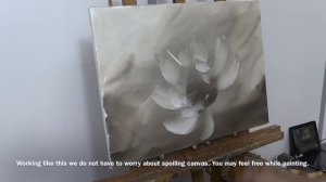 Учимся писать цветы маслом в технике гризайль. Working under flower painting en grisaille