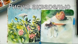 Рисую акварельными карандашами и акварелью в скетчбуке