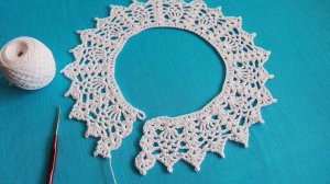 Как связать воротничок крючком. Вязание для начинающих по схеме. Уроки вязания  Урок 149