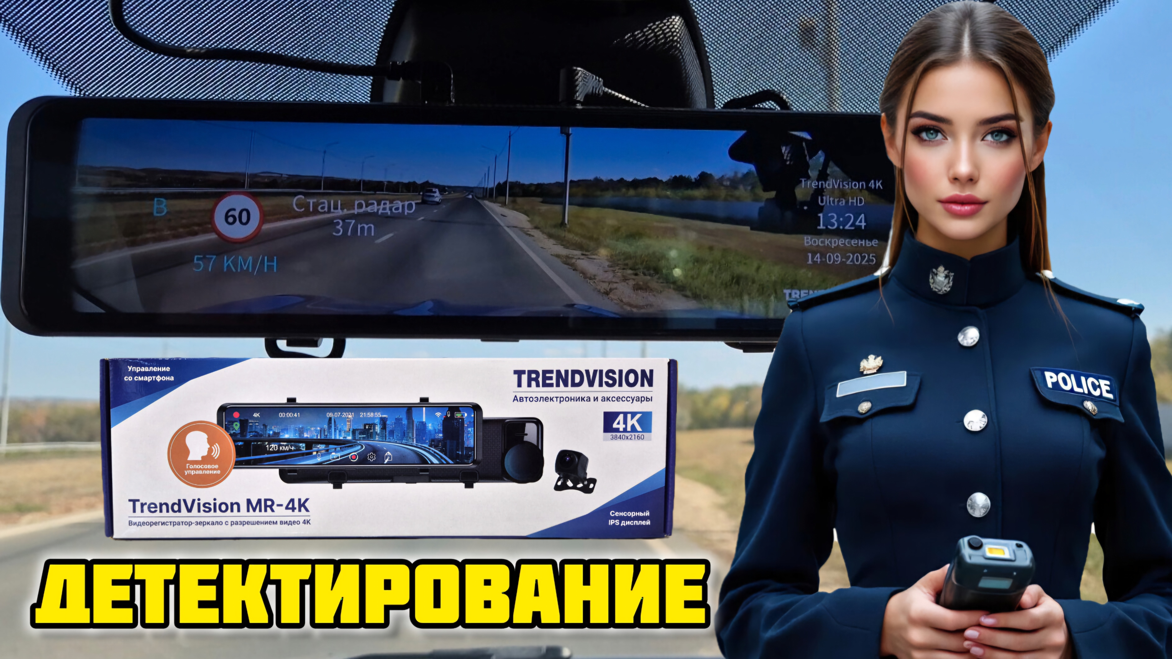 Trendvision MR-4K, Детектирование камер #TrendVision #neoline #ibox #intego #регистратор #радар смотреть онлайн