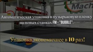 Автоматическая упаковочная линия в воздушно-пузырьковую пленку с последующей термоусадкой.