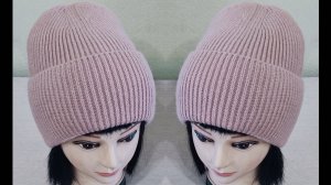 МК Шапка Бини на двухфонтурной вязальной машине