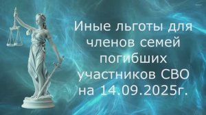 Иные льготы для членов семей погибших участников СВО