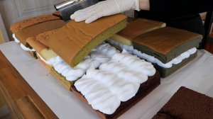 Свежие яйца! Готовим огромный кремовый торт - король взбитых сливок от корейской пекарни Castella