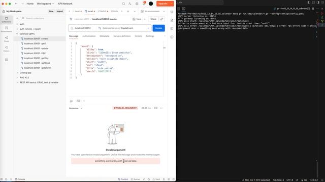 Golang GRPC сервер с тестом из Postman