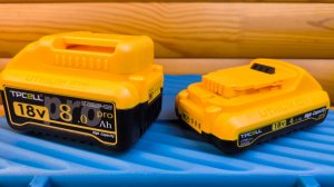 Аккумуляторы TPCELL 4 и 8A PRO  на ячейках Tabless TENPOWER INR21700 40XG для инструмента DEWALT