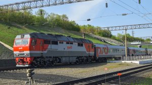 Тепловоз ТЭП70БС-270. Отправление.