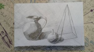 Урок 36. 🎨 Натюрморт карандашом: Пирамида, яблоко, кувшин - пошаговый урок для начинающих.