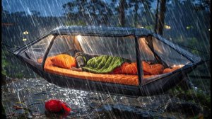 КЕМПИНГ В СИЛЬНЫЙ ДОЖДЬ; МОЛНИИ И ГРОМ‼️Расслабляющий кемпинг в палатке во время дождя