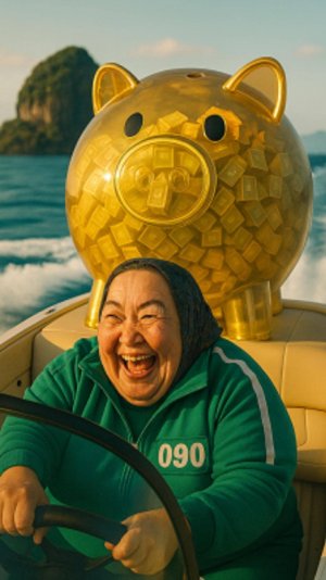 До конца!!! Бабушка украла копилку с деньгами в игре кальмара!