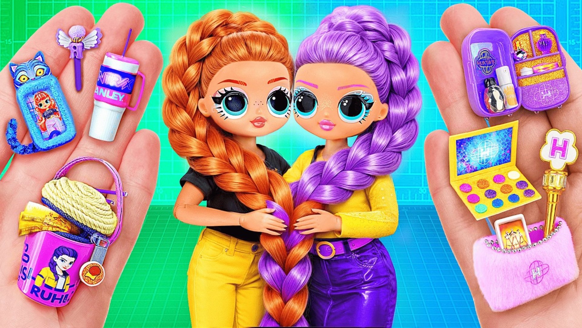 Миниатюрные гаджеты для кукол в Стиле Кейпоп - охотниц на Демонов! - 10 Идей для Кукол ЛОЛ ОМГ ! смотреть онлайн