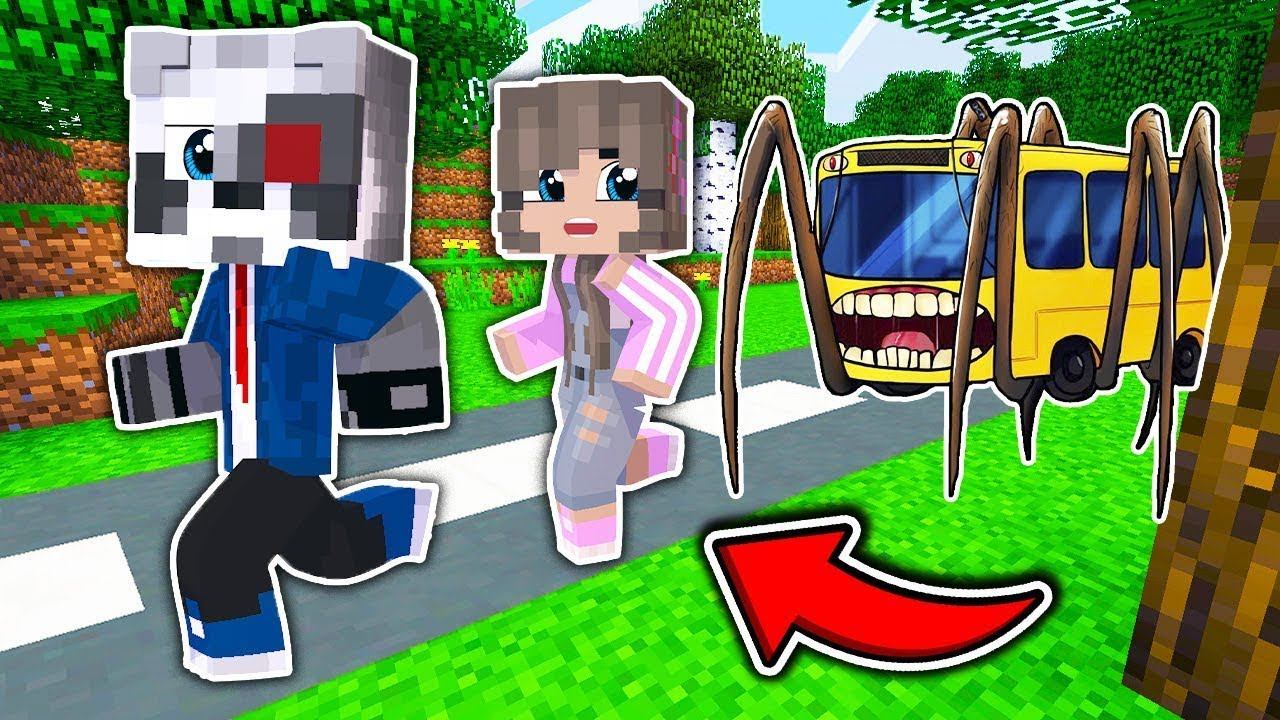 НУБ И ПРО НО НА НАС ОХОТИТСЯ АВТОБУС ПОЖИРАТЕЛЬ В МАЙНКРАФТ SCP РАКУН И ДОЧКА НОВАЯ РУБРИКА смотреть онлайн