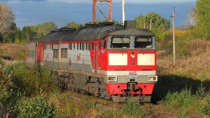 2ТЭ116К-1107 с пригородным поездом Сосьва Новая - Алапаевск и приветливой бригадой