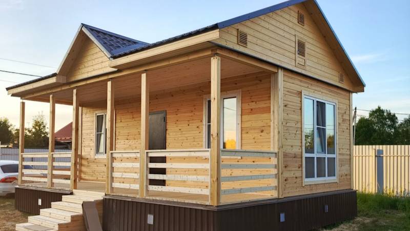 В дом, где смеются, приходит счастье! Отличный дачный дом 6х8 в Чеховском районе под Москвой смотреть онлайн