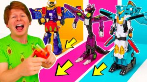 Игрушки Mecard Ball спасают заточенных внутри башен древних Мекардималов!