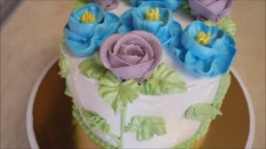 Как Торт украсить кремом Торт с кремовыми цветами Мастер класс по украшению
