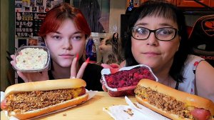Мукбанг | Хот-Доги, Салат Оливье, салат Винегрет |Обжор Асмр