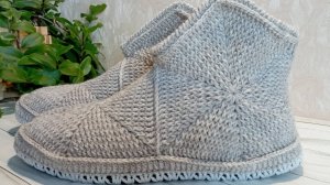 Мужские тапочки из 6 угольников .