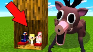 🙈ПРЯТКИ ОТ ОЛЕНЯ 99 НОЧЕЙ В ЛЕСУ В МАЙНКРАФТ! ШЕДИ ЛЕСКА И НУБИК MINECRAFT