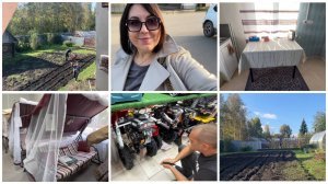 🏡ПЕРВАЯ ДОРОГАЯ ПОКУПКА ДЛЯ ДАЧИ!/В магазине смотрим качели, бассейн/ Вспашка земли мотоблоком