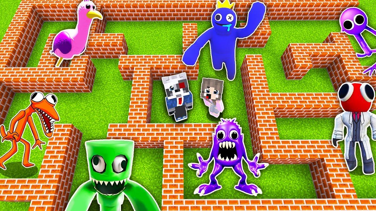 НУБ И ПРО В ЛАБИРИНТЕ РАДУЖНЫЕ ДРУЗЬЯ в МАЙНКРАФТ ROBLOX GARTEN OF BANBAN 3 SCP RAINBOW FRIENDS смотреть онлайн