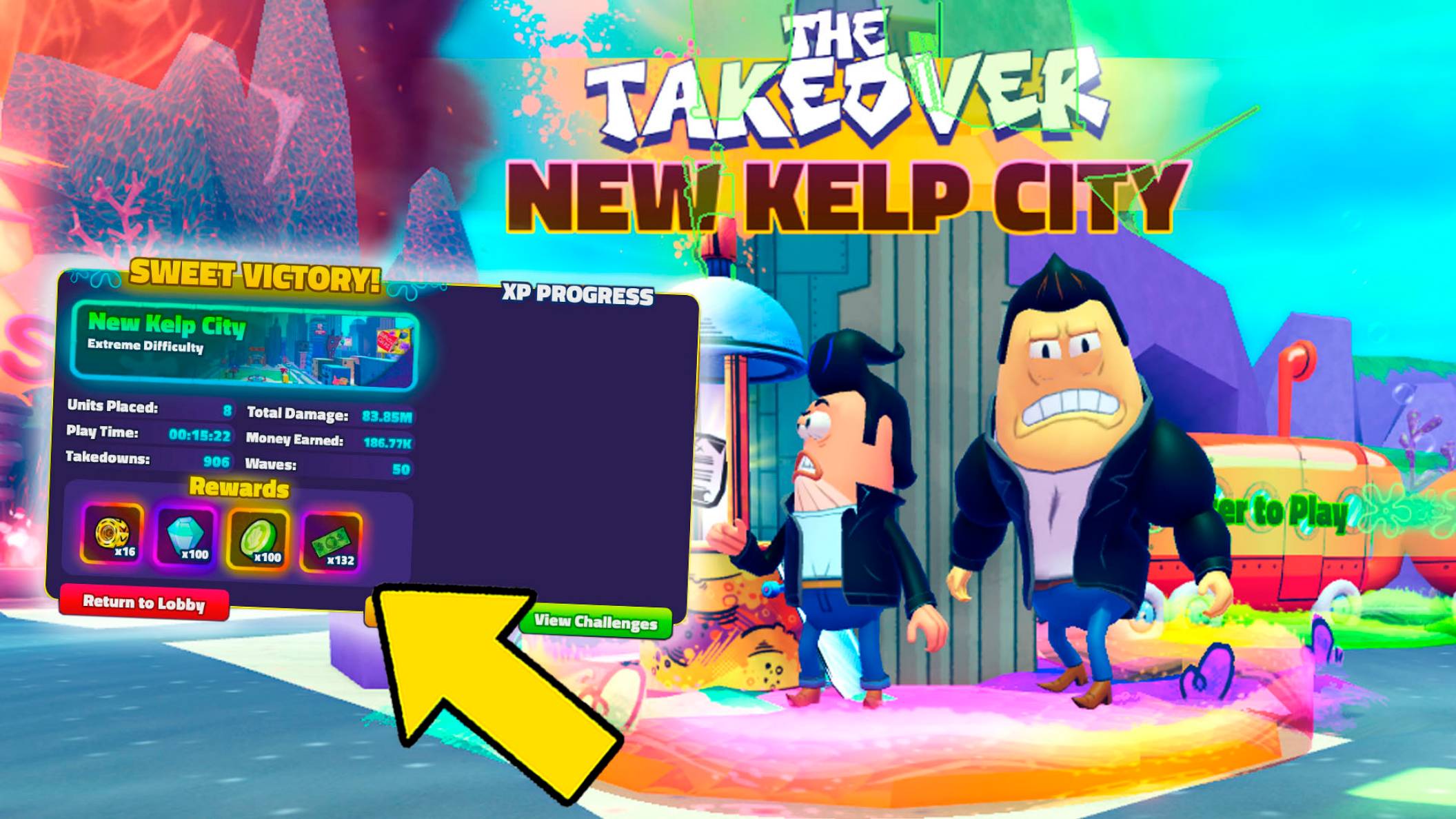 КАК ЗАРАБОТАТЬ МИЛЛИОНЫ ДОЛЛАРОВ В KELP CITY В SPONGEBOB TOWER DEFENSE смотреть онлайн