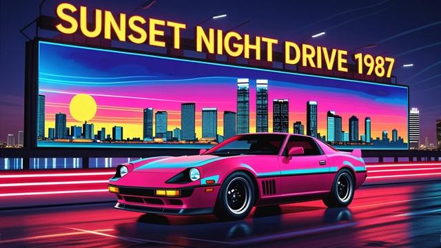 Synthwave Echoes In The Rearview Glow