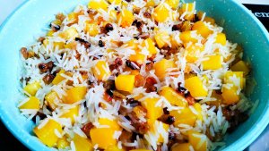 Сладкий плов с тыквой и изюмом на сковороде🍇