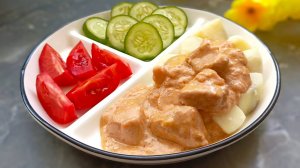 Гуляш из индейки с подливкой на сливках без томатной пасты