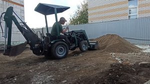 работа на участке. самодельный минитрактор