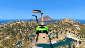 ГТА 5 ПОЛОСА ИСПЫТАНИЯ супергероев:  трамплин для трюков с коровами и взрывами!