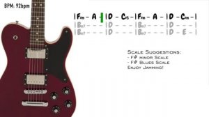 Smooth Blues Soul    Guitar Backing Track in Fm