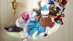 Новогодний олень/ Корова?/Лошадь на месяце (1) (капрон)