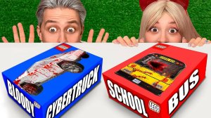 🩸💉НЕ ОТКРЫВАЙ ЛЕГО НАБОР кровавый Cybertruck и Школьный Автобус В 3:00 ночи!