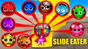 МОЙ ДРОН СНЯЛ, КАК SLIDE EATER НАПАЛ НА ВСЕХ SPRUNKI