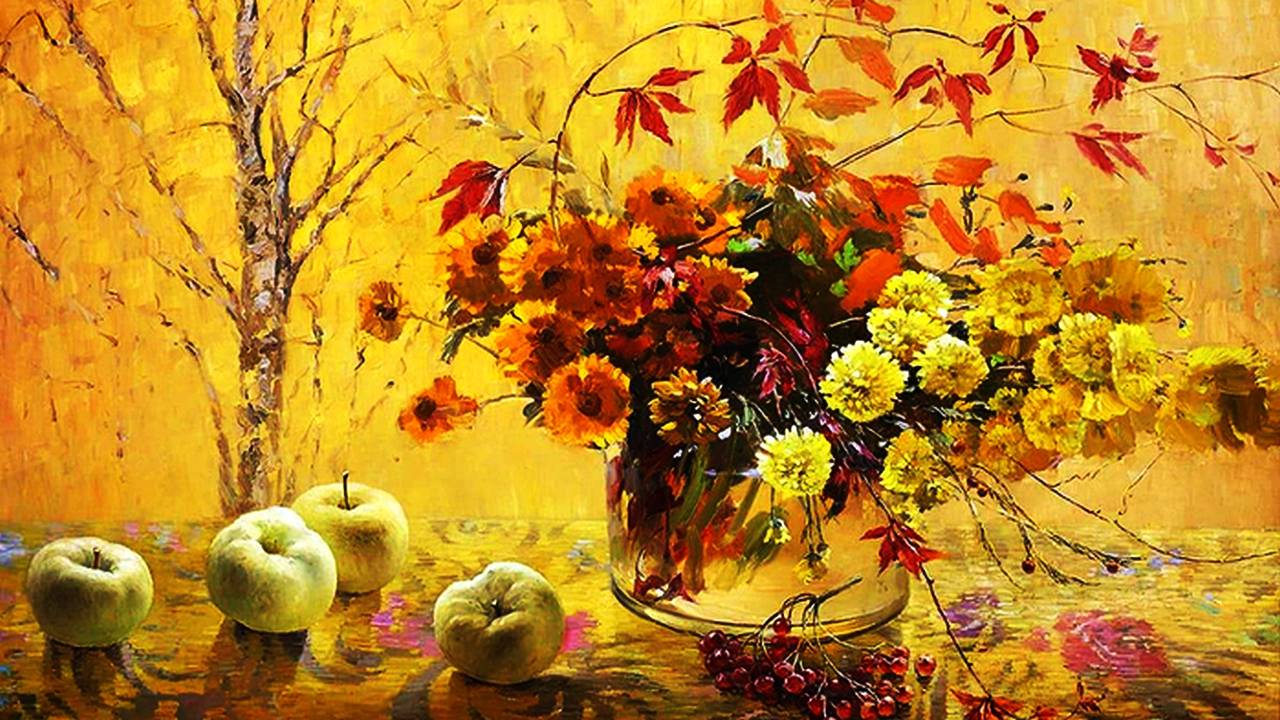 Осенние натюрморты художника Марины Захаровой смотреть онлайн